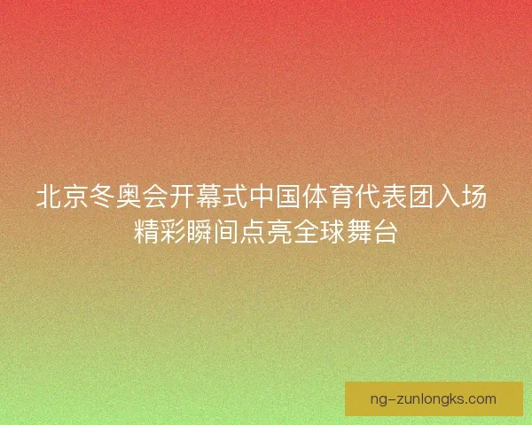 北京冬奥会开幕式中国体育代表团入场 精彩瞬间点亮全球舞台