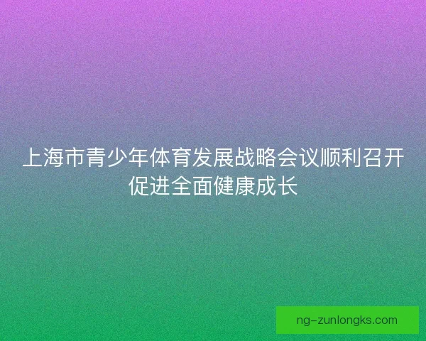 上海市青少年体育发展战略会议顺利召开促进全面健康成长 上海市青少年体育发展战略会议顺利召开促进全面健康成长