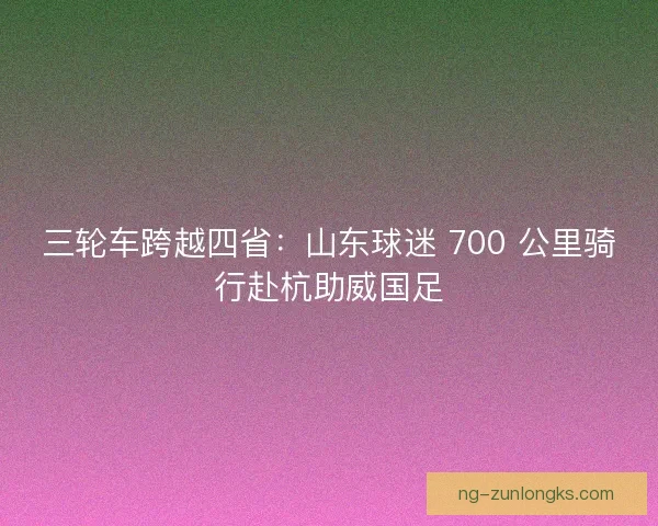 三轮车跨越四省：山东球迷 700 公里骑行赴杭助威国足
